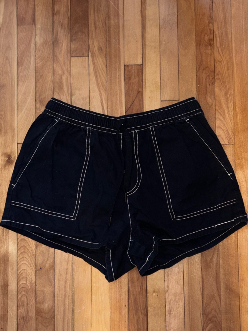 Dickies Black Shorts with White Topstitching